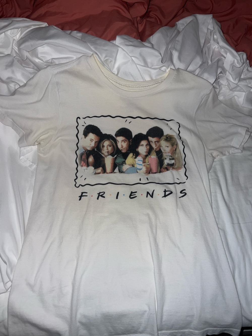 FRIENDS White Graphic Cast Photo Tee